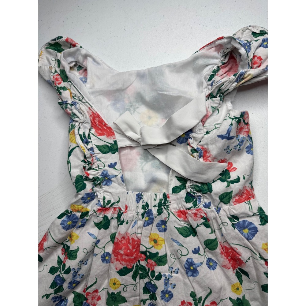 btween Girls Floral Ruffle Bow‎ Back Dress White Size 6X - Picture 6 of 9
